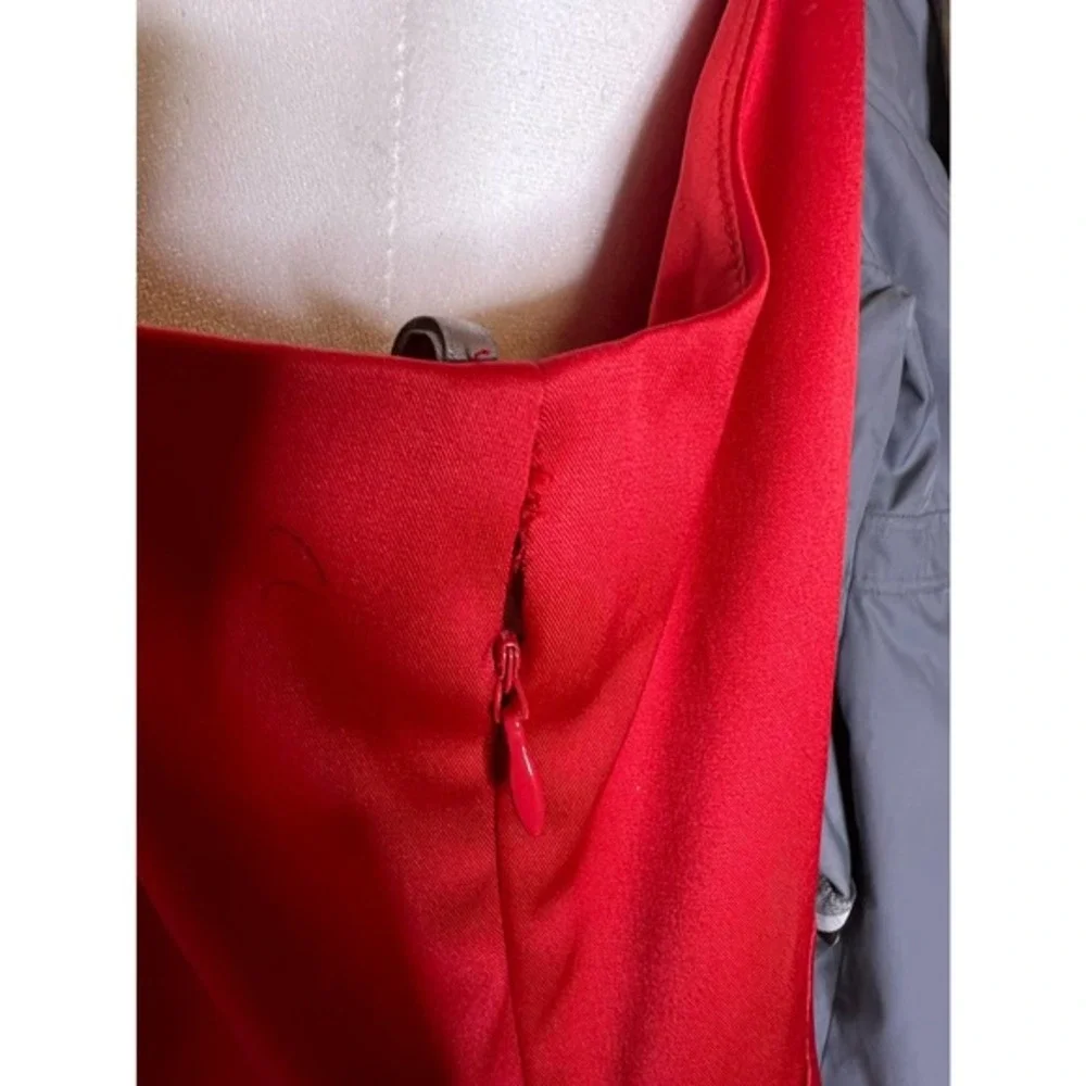 Taylor Red Fully Lined Party Dress Size 14 Ruffle Collar - Picture 9 of 9